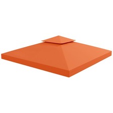 Outsunny Tetto per Gazebo in Poliestere a 2 Livelli con 8 Fori di Drenaggio