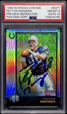 PEYTON MANNING Rookie Auto 1998 Bowman Chrome Refractor SP RC