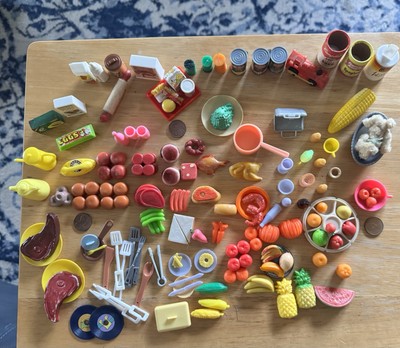 Mini Vintage Doll House Food,Kitchen,  Dishes ,Small Access. Incl The Dog Lot+75