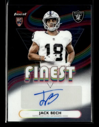 Jack Bech RC 2025 Topps Finest Football Rookie Finest Auto Raiders [xlz285