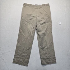 Dockers Tan Flat Front Relaxed Fit Pants Men's 30 x 36 Beige Cotton