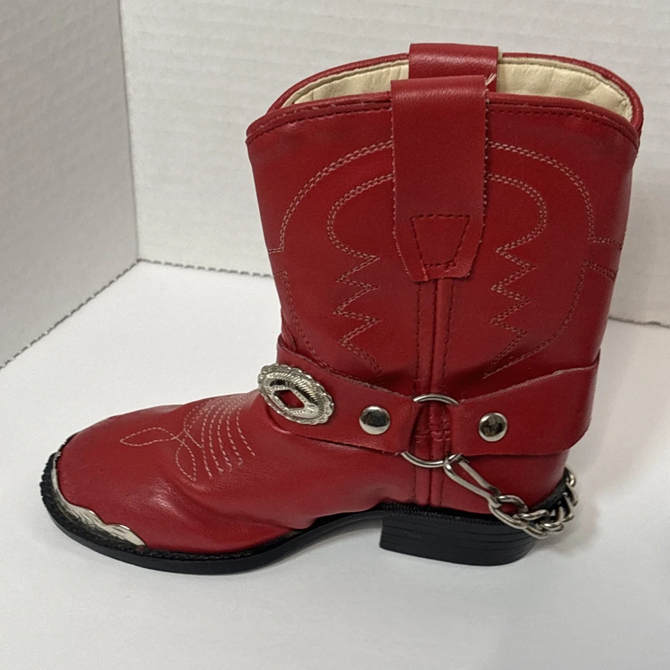 Botas de Vaquero Old West Bebé Niño Pequeño Talla 6 Rojo Western Zapatos Pull On Foto 3 de 4