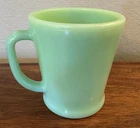 1948-50 Fire King Oven Ware Jadeite D Handle Coffee Cup Mug USA Vintage