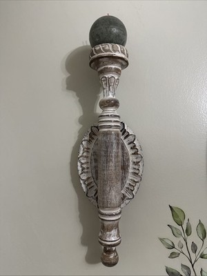 Pair of Wooden Wall Sconces Candle Holders