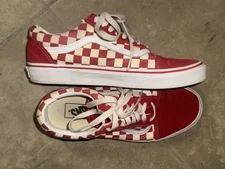 Vans #500714 Red / White Checkered Men's Size 8.5 ,  Women's 9 Sneakers 