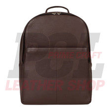 Brown Genuine Leather Backpack Handmade Pebbled Laptop Bag Men Women Rucksack