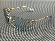 MIU MIU MU A51S ZVN10P Gold Blue Women's 75 mm Sunglasses