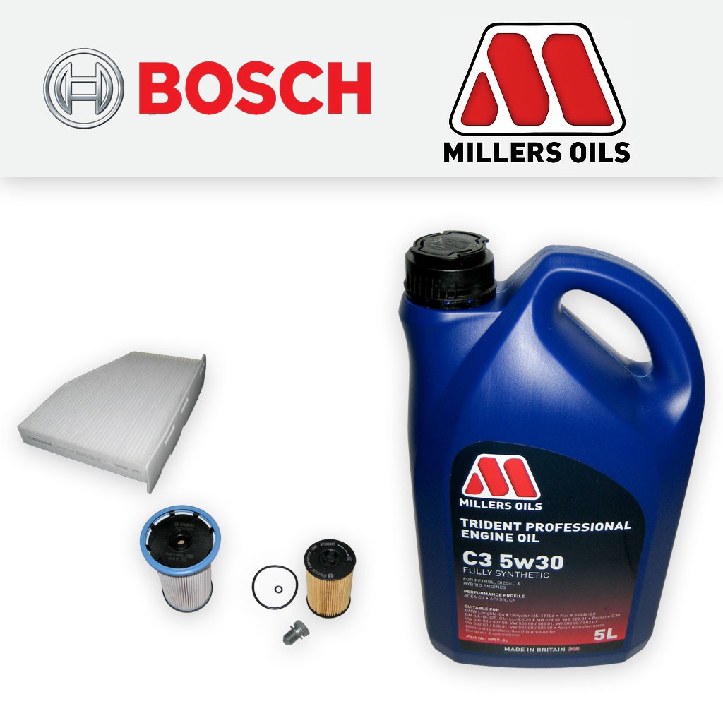 SERVICE KIT for VW PASSAT CC 2.0 TDI CUVC CUWA OIL FUEL CABIN FILTERS +OIL 15-16