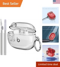 Beats Studio Buds/Studio Buds Plus Case Cover Clear 2021/2023 Men Lock Clip w...