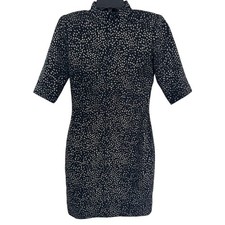 Alice + Olivia Inka Strong Shoulder Mock Neck Dot Dress
