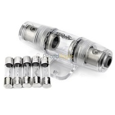 In-line 4 or 8 Gauge AGU Fuse Holder with 5 Pack 100 AMP AGU Fuses
