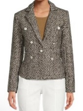 NWT Ecru Tweed 240 Double Breasted Blazer Women  s Size 2