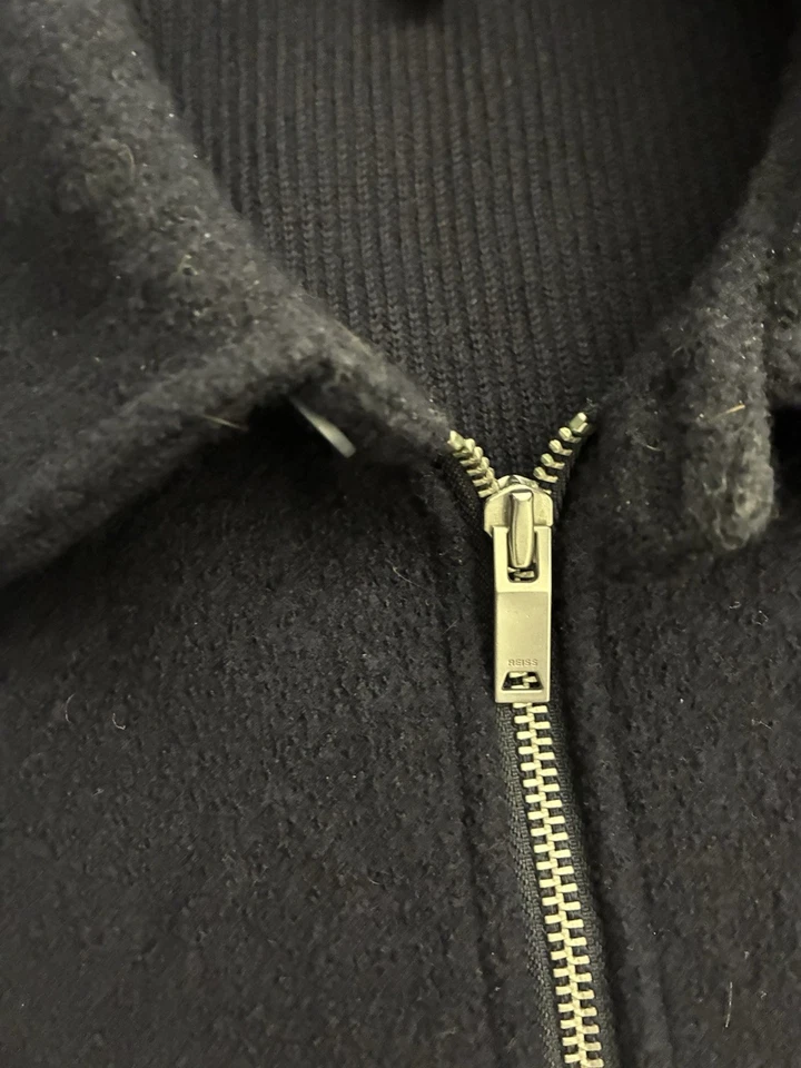 Reiss Full Zip Wool Collared Sweater Jacket - Image 3 of 4