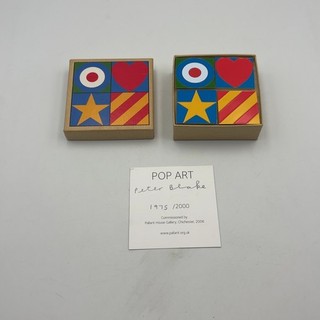 Peter Blake Pop Art Set of 4 Enamel Pin Badges Boxed 1975/2000 2006