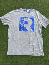 Official Glasgow Rangers FC Grey/blue Crest T Shirt Size Large BNWT