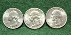 1944 P.D.S. Washington Quarters - Lot Of 3 Coins