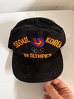 Large Vintage Seoul Korea 88 Olympic Games Black Velvet Hat — photo 1