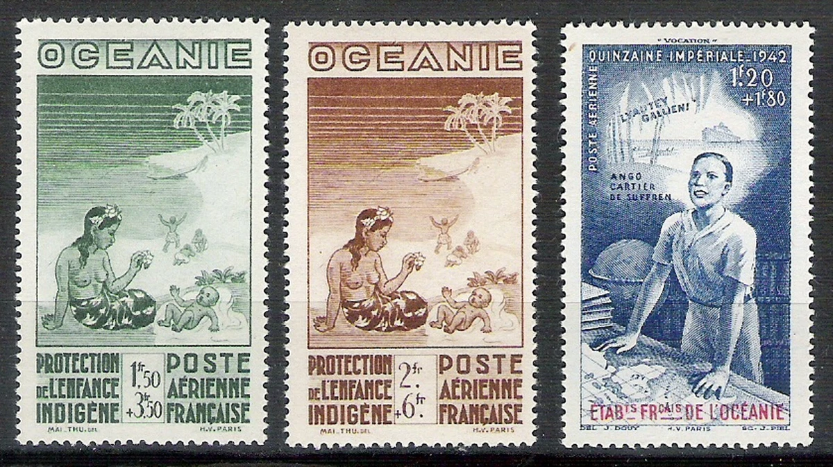 FRENCH OCEANIA #2 Air Mail set VF MLH HCV