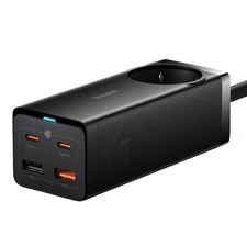 Baseus GaN3 Pro Charger, 2×USB + 2×USB-C, 65W, 150 cm, Black
