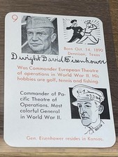 1945 Autographs Game #9 Dwight Eisenhower Signature W/MacArthur VERY RARE CARD!!