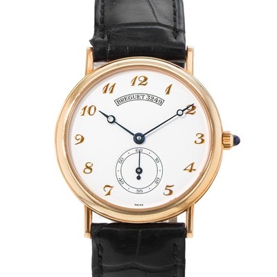 Breguet Classique 3290 32mm White Dial Arabic 18k Yellow Gold Mens Watch 1994