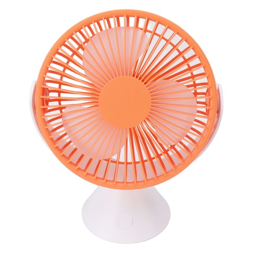 Orange Mini Desk Fan With Hook USB Rechargeable 3 Speeds Wind Quiet 360° Ro DM - Bild 1 von 12