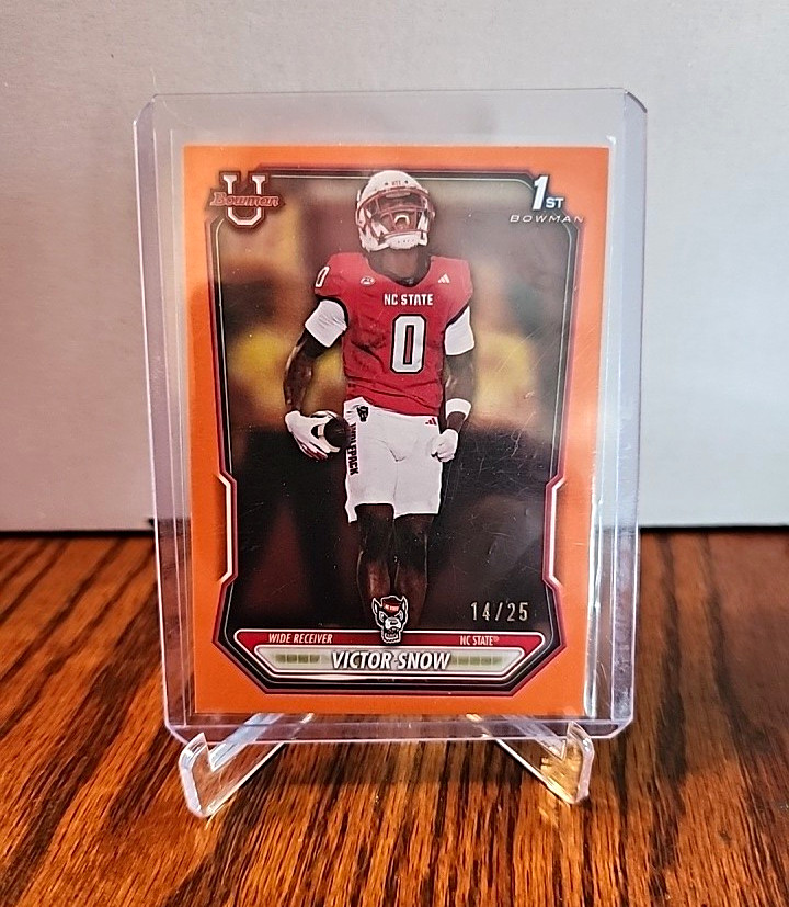 Bowman U 2026 Victor Snow BPP-25 Orange 1st Bowman 14/25 NC State