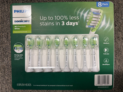(8) Pack Philips Sonicare W3 Premium White Replacement Tooth Brush Head NEW