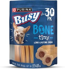 Purina Busy Bone Dog Chew Treats for Small Dogs Tiny 30 Count Pouch Made in USA