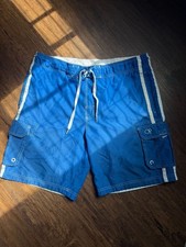 Vintage Ocean Pacific Op Men's Blue Cargo Swim Board Shorts