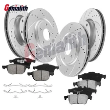 Front & Rear Disc Rotors Ceramic Brake Pads for 2005-2010 2011 2012 2013 Mazda 3