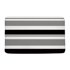 Black White Bath Mat Striped Modern Minimalist Meditation Soft Memory Foam Ru...