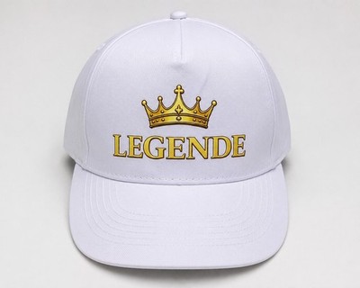 LEGENDE Cap Weiß Goldene Krone Baseball Cap Bio Baumwolle Unisex