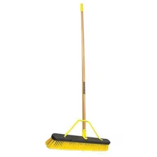 Quickie 857Hdsu 24 In Sweep Face Push Broom, Soft/Stiff Combination, Synthetic,