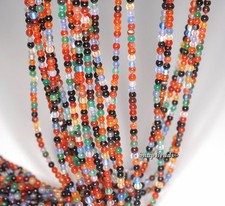 2MM PARTY MIXED AGATE GEMSTONE ROUND 2MM LOOSE BEADS 16inch
