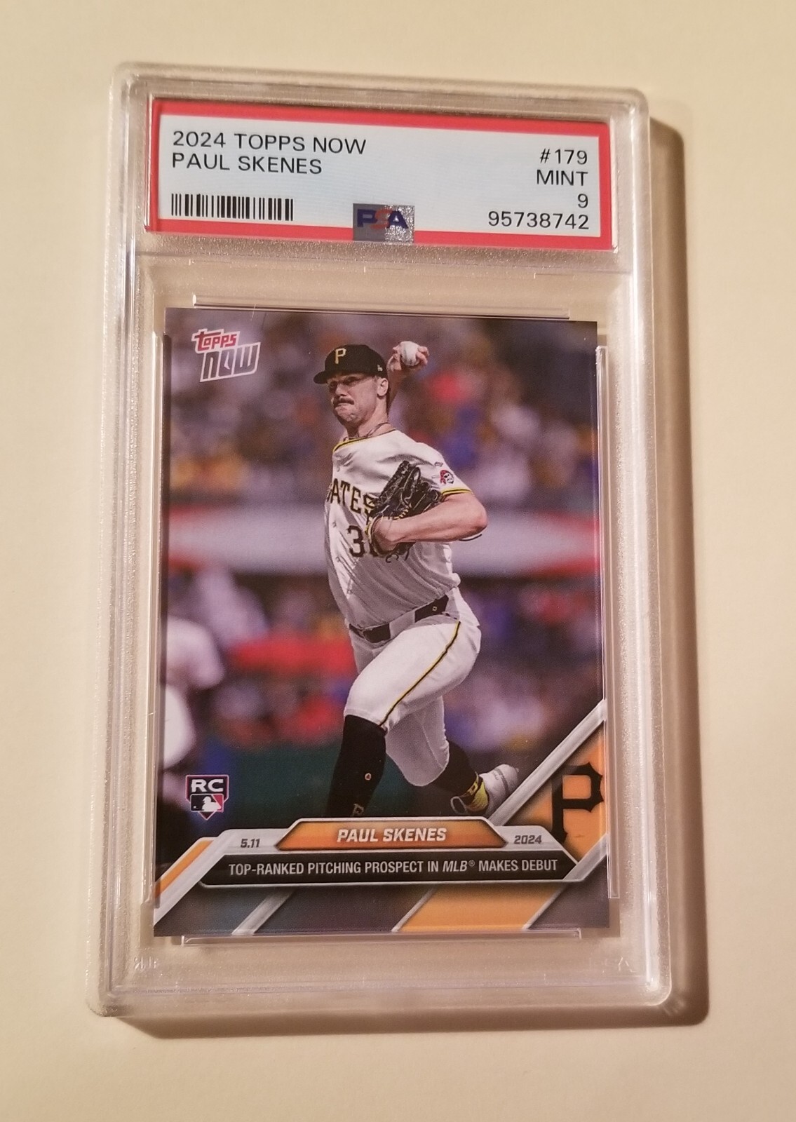 2024 TOPPS NOW PAUL SKENES ROOKIE RC DEBUT #179 PSA 9