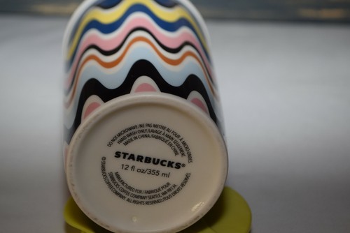 Starbucks Color Waves Double Wall Ceramic Traveler Mug Tumbler 12 Fl Oz - Picture 8 of 10