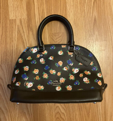 Coach Handcrafted Small Floral Bag Black Leather ref.318128 - Joli