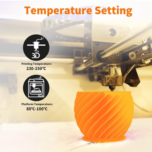Geeetech ABS + 1,75mm Filament do drukarki 3D 1KG Pomarańczowy Wysoka wytrzymałość ABS + Filament - Zdjęcie 5 z 9