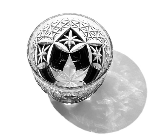 Edo Kiriko Sake Cup Glass BLACK Haruki Izhiduka Seikou Saisyoku made in Japan - Picture 4 of 22