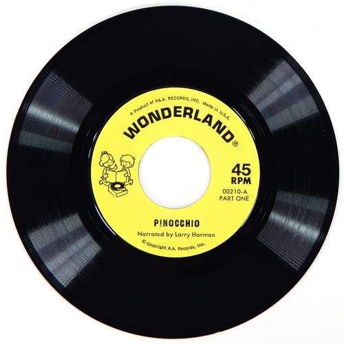 PINOCCHIO 45rpm LITTLE WONDER BOOK & RECORD 1954 7" READ AND HEAR LARRY HARMON - Picture 2 of 5