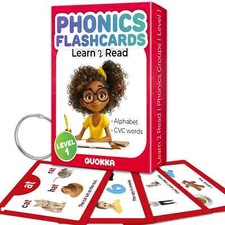 QUOKKA Phonics Flash Cards for Kids 52 Cards ABC CVC words
