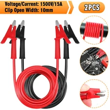 2PCS 3.3ft Alligator Clips Electrical Multimeter Test Leads Set 15A Jumper Wires