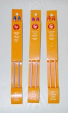 New Set of 3 Boye Plastic Straight 10in Knitting Needles Includes sz US 5  6  7