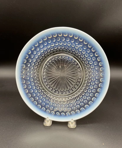 Vintage Moonstone Opalescent Hobnail Luncheon Plate  Anchor Hocking 1941-1946
