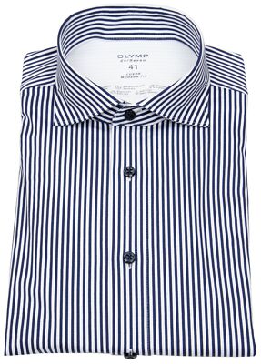 OLYMP Hemd Modern Fit 24 / Seven Streifen blau / weiß - ohne OVP