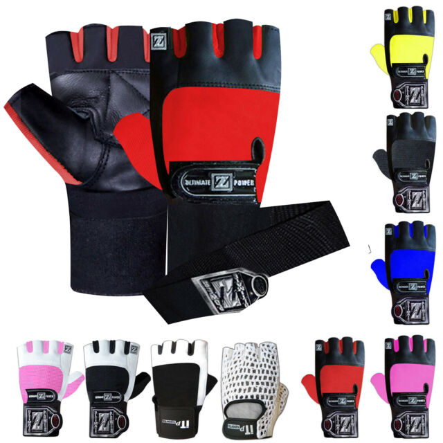 Ladies Weight Lifting Gloves Gym BodyBuilding Training Workout Gloves Long Strap