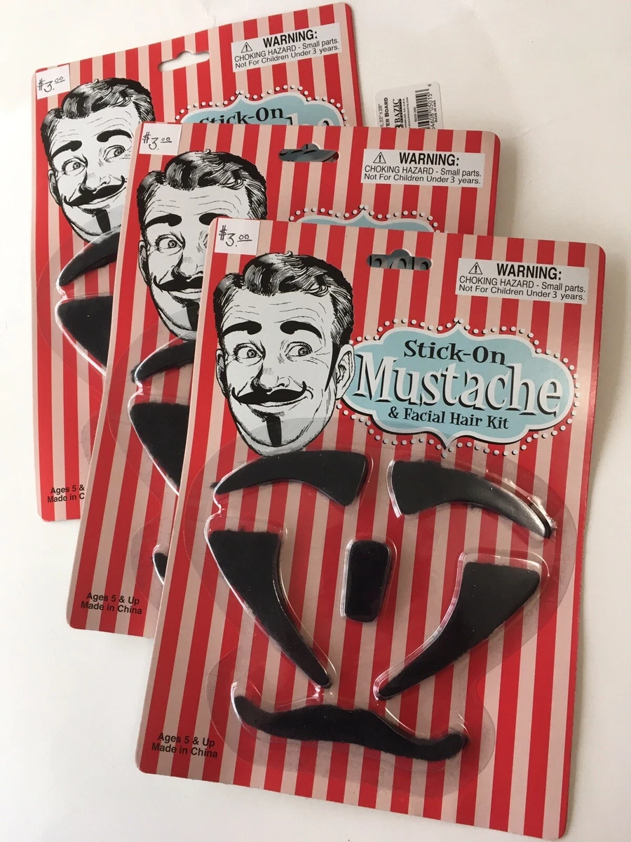Bigotes Postizos Negros Autoadhesivos - Pack De 4, Para Disfraces, Halloween, Fiestas