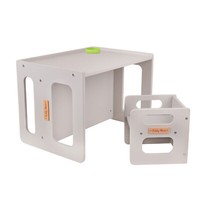 Kiddymoon Kindertisch Mit Stuhl Kinder, Multifunktionelles Schreibtisch, Grau