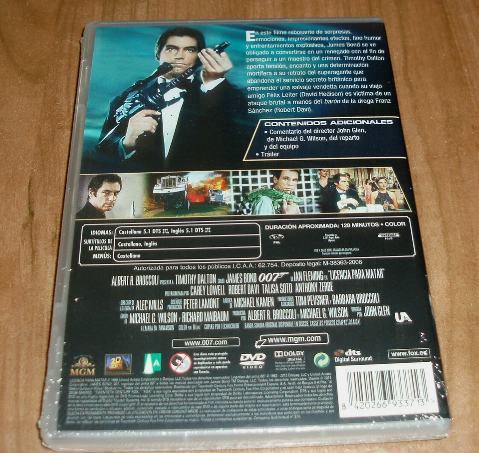 Licence to Kill James Bond 007 DVD New Sealed Action (Sleeveless Open) R2 - Image 2 of 3